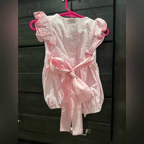 Classic Whimsey Pink Gingham Bubble with Bow 18M - Picture 3 of 3